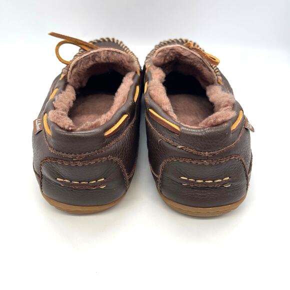 L.L. Bean Men\'s Wicked Good Brown Moosehide Moccasins Size 14 main image 4